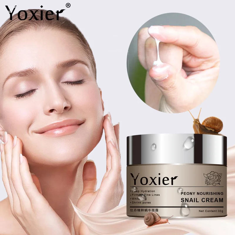 

Yoxier Anti Wrinkle Snail Cream Collagen Anti Aging Face Cream Improve Fine Lines Moisturizing Shrink Pores Whitening Skin Care