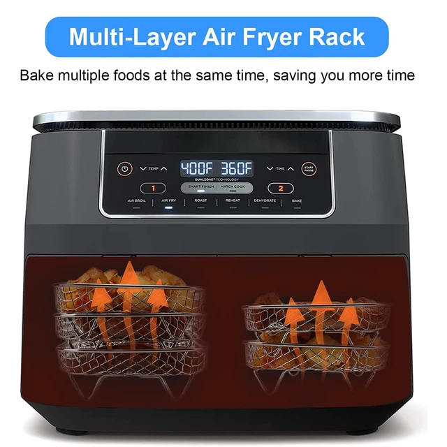 Air Fryer Accessories 3-layers Stainless Steel Airfryer Rack Round