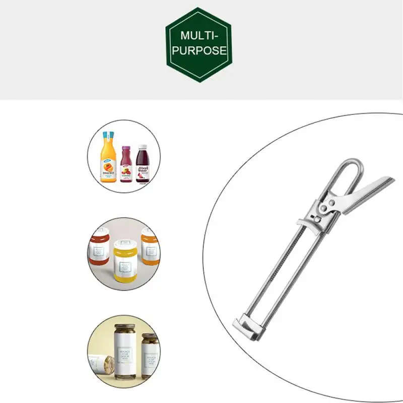 

Adjustable Can Opener Stainless Steel Non-Slip Multifunction Manual Jar Bottle Bottle Lid Opener Gadget Home Kitchen Accessories