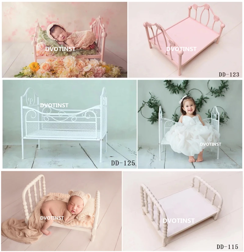 Dvotinst Newborn Photography Props Iron Posing Princess Mini Bed Poser for Baby Photo Fotografia Shoots Accessories Studio Props