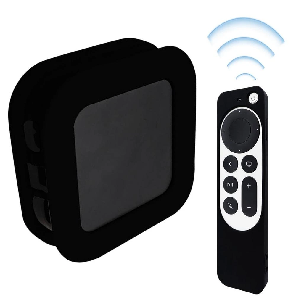 Silicone TV Box Case for AppleTV 4K, Protective Remote Cover for Apple TV Remote, Anti Fall Shockproof Protector, silicone remote case, silicone remote cover, silicone remote sleeve, remote controller cover, silicone case protector