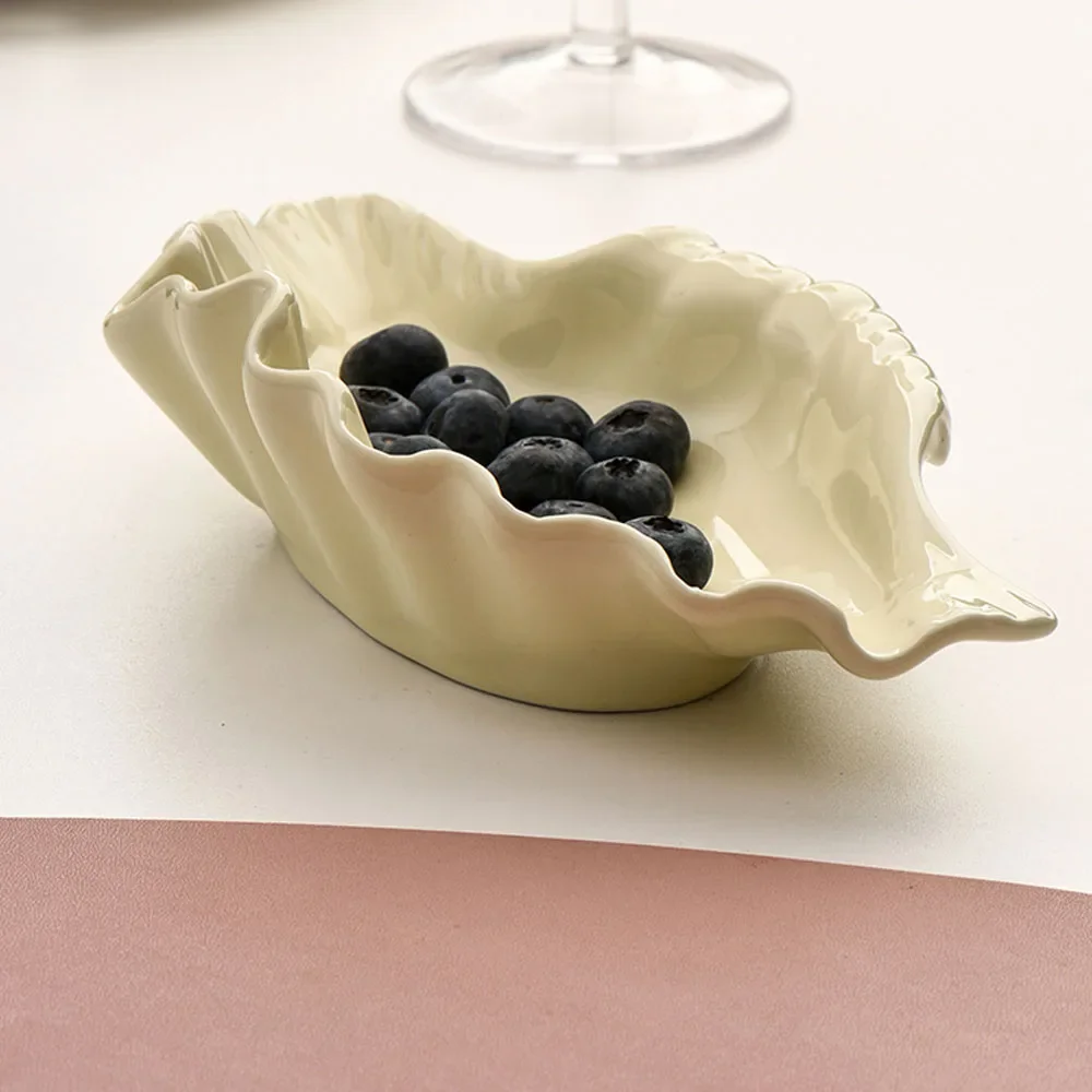 Nordic Ins Shell Shape Ceramic Plate Ornaments Living Room Bedroom Jewelry Storage Fruit Plate Crafts Birthday Gift Decoration 3