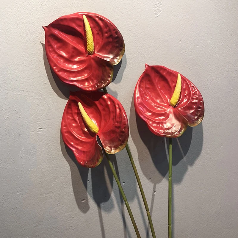 

9 Styles Real Touch Single Stem Artificial Anthurium Lotus Fake Flower Plant DIY Xmas Party Wedding Home Garden Decoration
