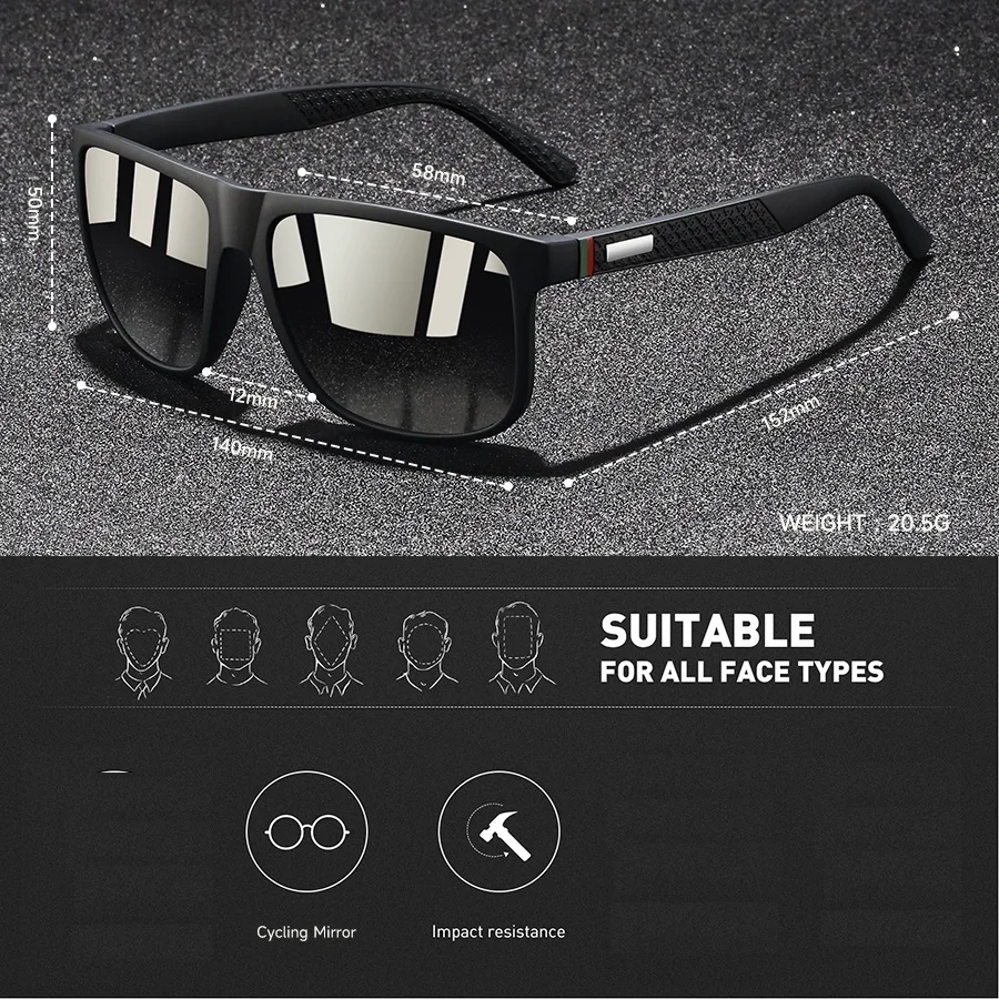 Trendy Unisex Fashion Square Sunglasses - Colorful Lightweight Outdoor Eyewear