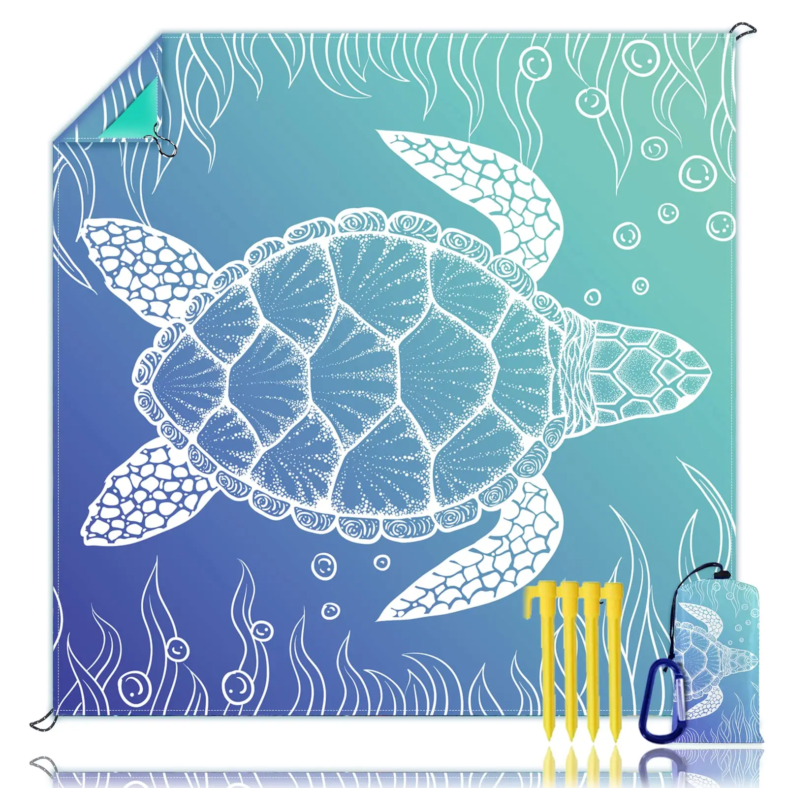 Beach Blanket Super Large 79 x 83 Inch Sandproof Waterproof Soft Comfortable Material Light Weight Portable for Beach Outdoor