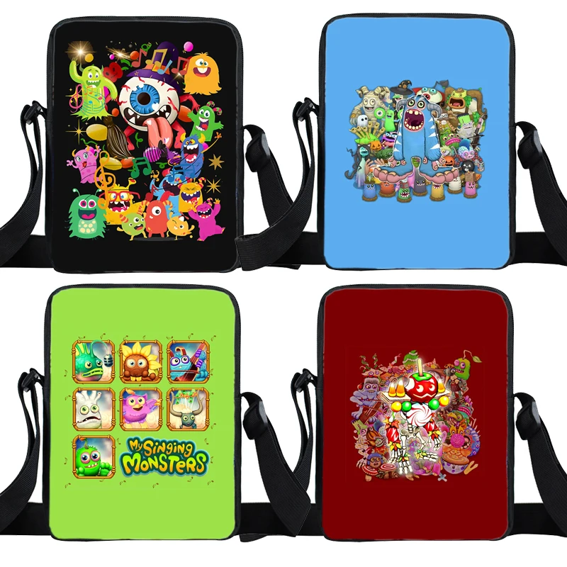 My Singing Monsters Crossbody Handbags Fashion Boys Girls Mini Borsa A Tracolla Cartoon Cell Phone Purse Kids Small Crossbody Bag