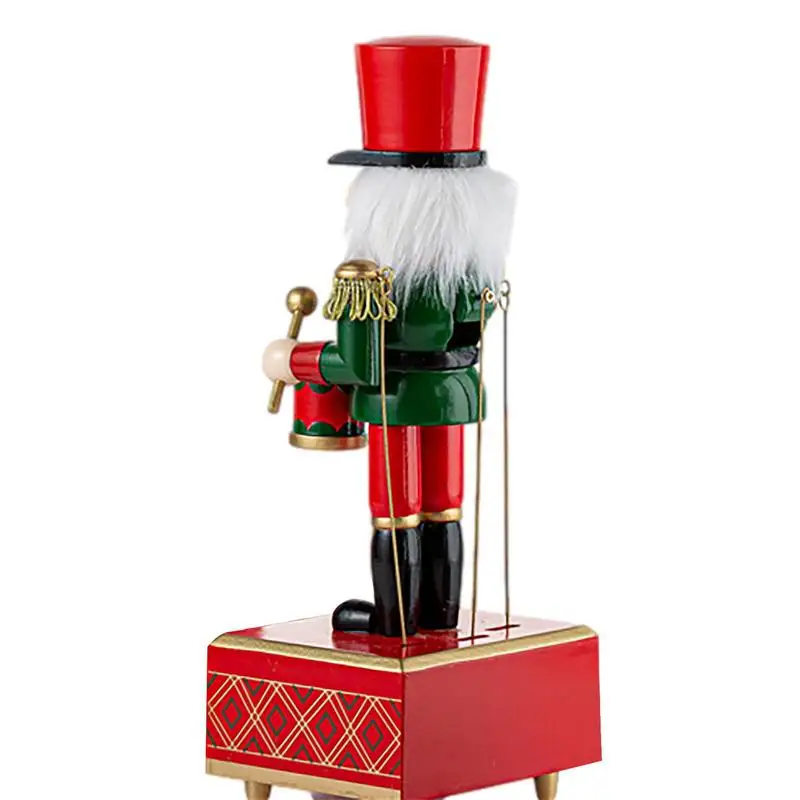 Christmas Ornaments Wooden Nutcracker Soldier Cartoon Character Music Box Home Tabletop Decoration Holiday Gifts 4