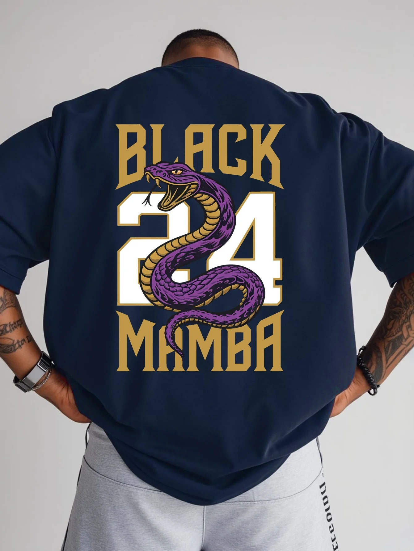 2026 Sommer Neuheit Herren Einfarbiges Bedrucktes T-Shirt Übergroßes Baumwoll-Freizeitshirt Kobe Bryant Basketball Kurzarm-Oberteil