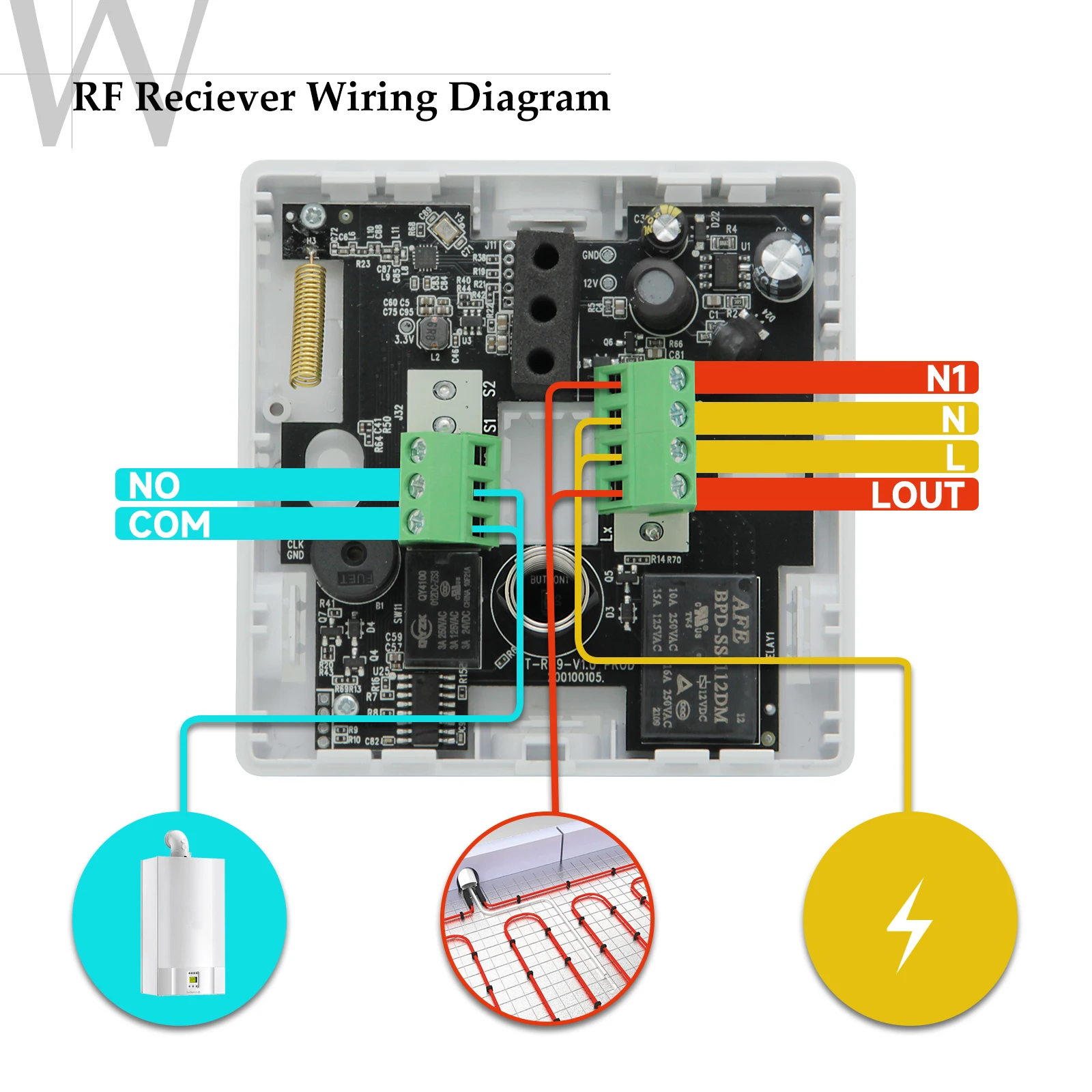 BEOK Smart RF bezprzewodowy termostat Wifi do ogrzewania podłogowego i kocioł gazowy ekran LCD termostat pokojowy współpracuje z Alexa