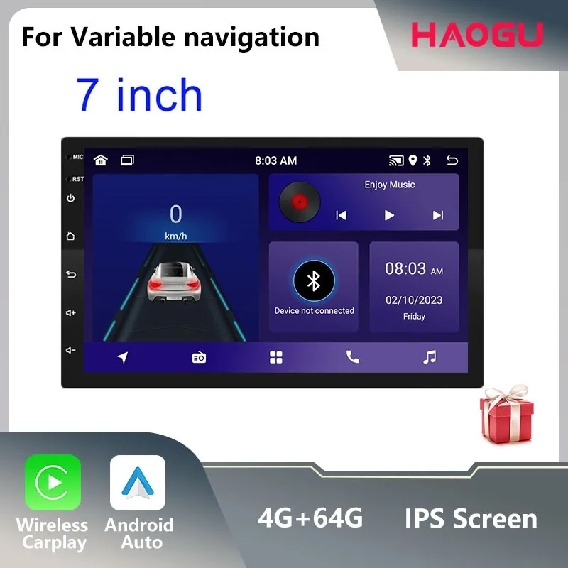 

HAOGU Seven Inches General Car Android Navigation Control Screen Retrofit Reverse Image Host WIFI Internet DSP CarPlay CarRadio.