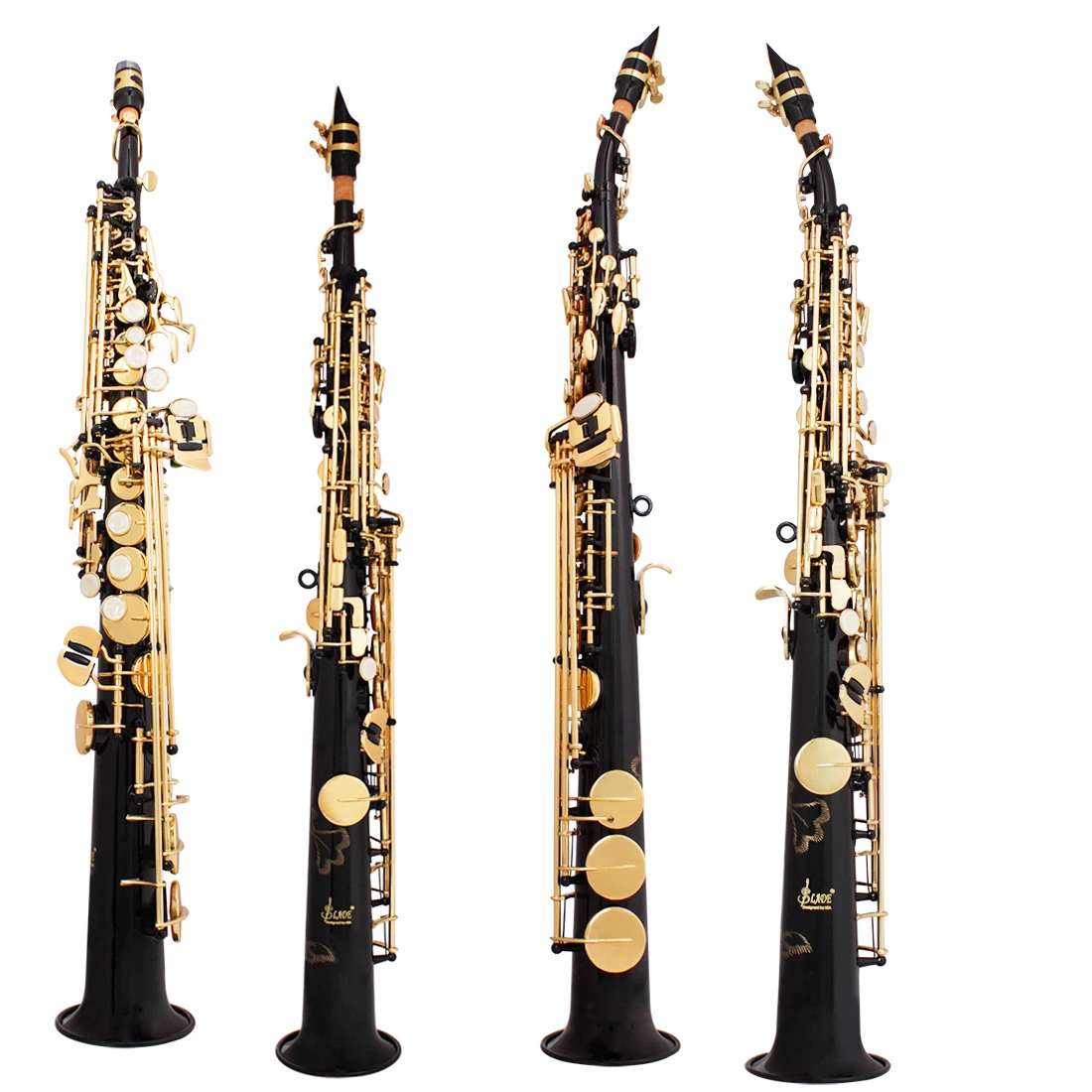 SLADE Brass Straight Soprano Saxophone Professional Bb B Flat Sax Saxfone Natural Shell Key Carve Pattern Multicoloured Sax