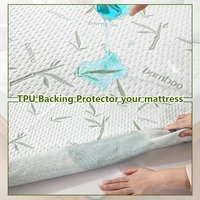 Drap-housse rafraîchissant en Fiber de bambou 1p, housse de protection de matelas respirante avec poche profonde pour l'été 4