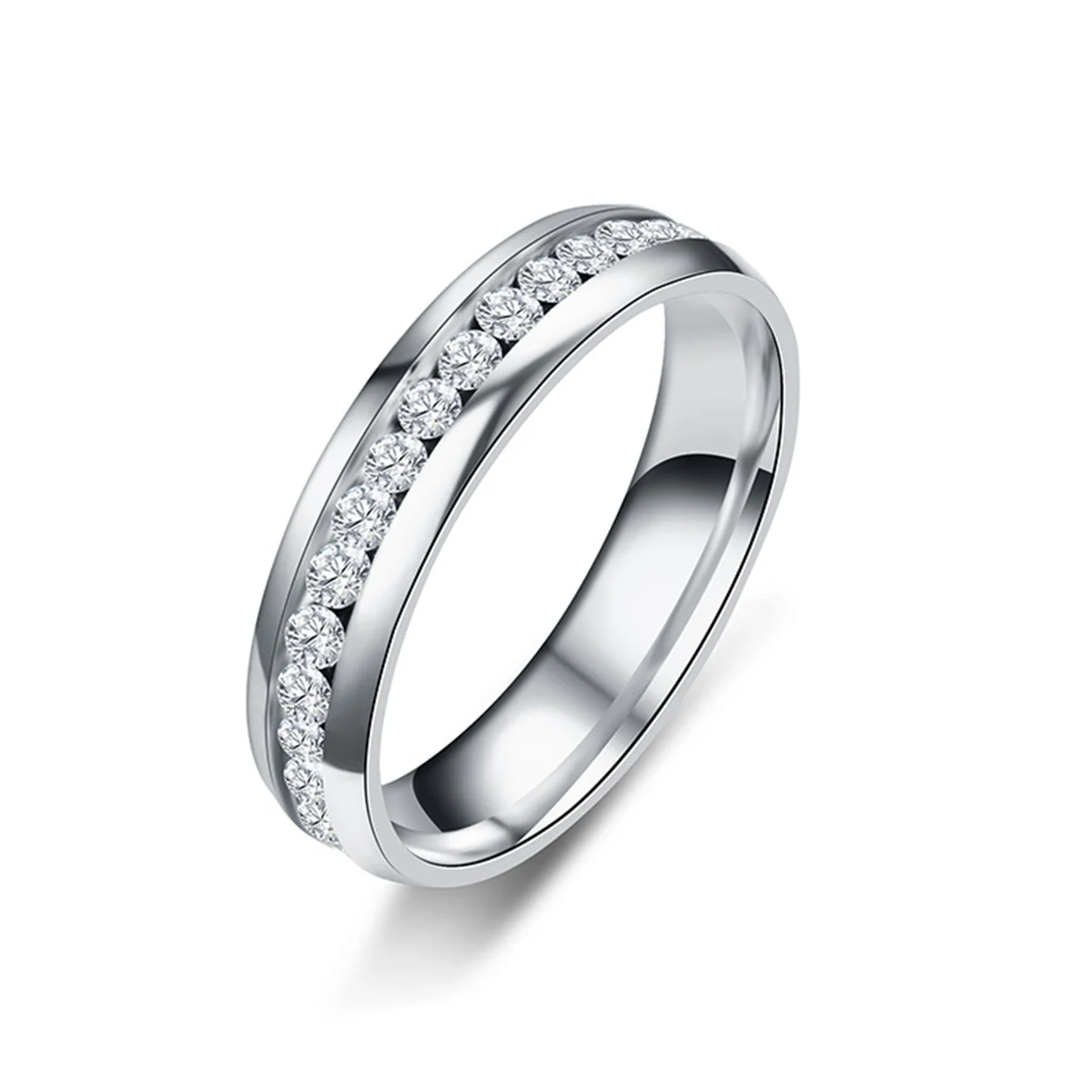 Cute Vintage Stainless Steel Ring Anel Inlay Reinestone Bridal Engagement Wedding Ring for Women Christmas Gift Fashion Jewelry wedding rings finger rings womens ring jewelry rings ring jewelry