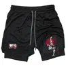 Men's Performance Shorts Anime Baki 2 in 1 Gym Shorts Compression Stretchy Sports Shorts Quick Dry Fitness Workout Summer 6
