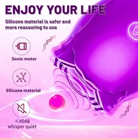 2-in-1-Rosenspielzeug, Simulationsvibrator, leistungsstarke Saugvibratoren, 10 Modi, G-Punkte, vaginale Stimulierung, Saugmassagegerät, Nippel-Sexspielzeug 4