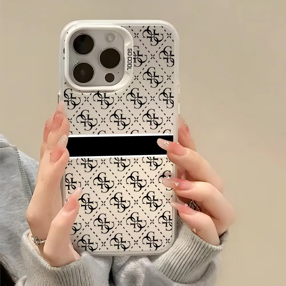 Luxury Silver Shell Phone Case with Stylish Letter Design