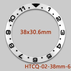 Curved Ceramic Watch Bezel Insert in White, 38x30.6mm (6)