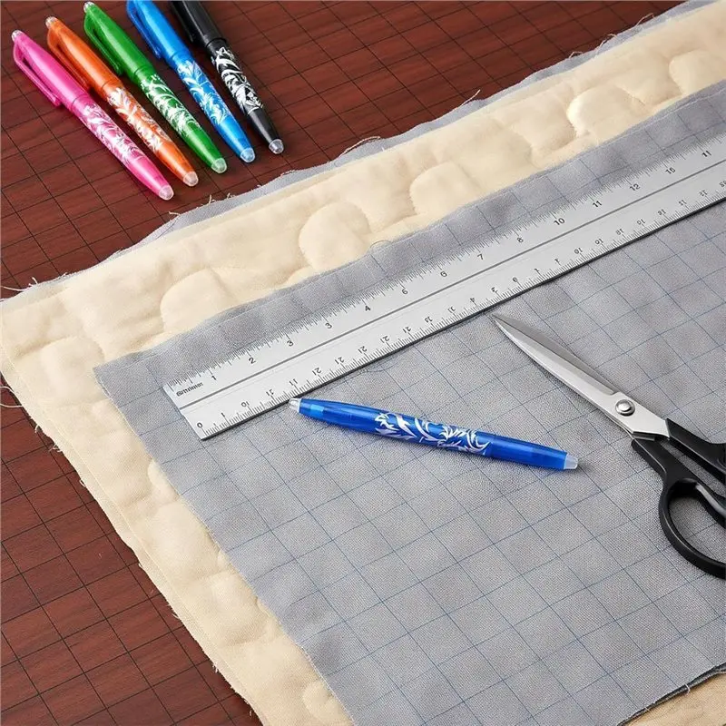 재봉 클립 10개& 8개 열 지워지는 패브릭 펜 퀼팅 재봉 드레스메이킹용