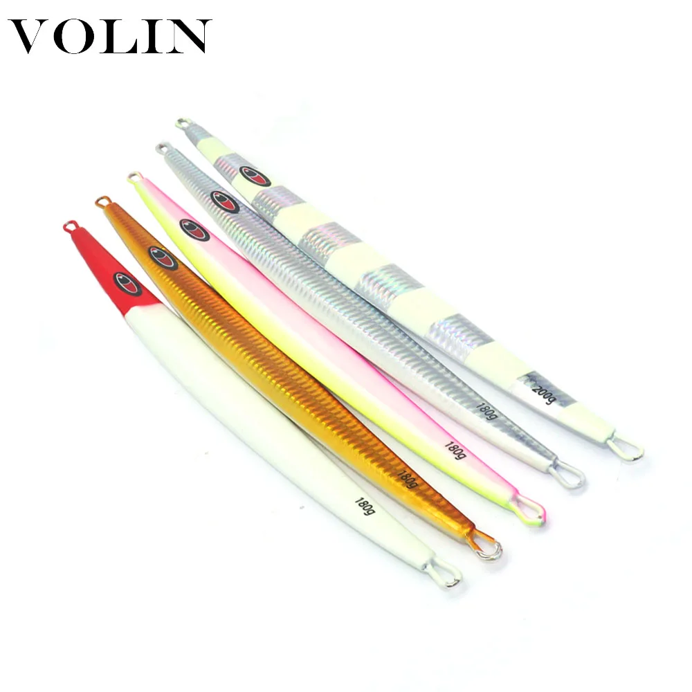 

VOLIN NEW Metal Fast Jigging Fishing Lure 180g 200g Saltwater Metal Fishing Lure Shore Artificial Bait Fishing Tackle Hot Sel