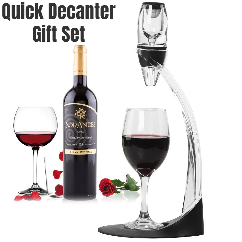 Professional Magic Red Wine Decanter Pourer with Filter Stand Quick Air Aerator Dispenser for Home Dining Bar Essential Set New