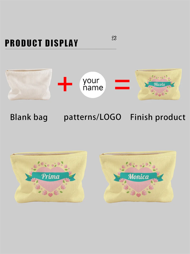 New women's makeup bag, customized photo makeup bag, zipper makeup bag, can be customized according to your unique design