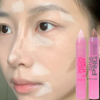 Waterproof Contour Bronzer Highlighter Stick Cream Texture Grey Nose Shadow Contouring Pencil Face Brightening Makeup Cosmetics
