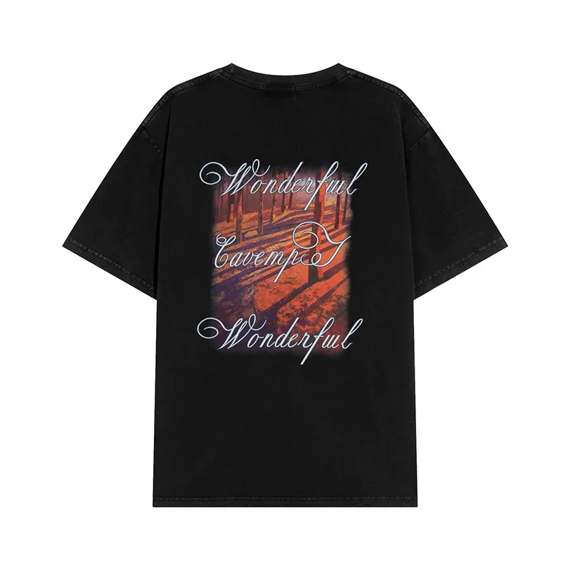 

Модные футболки CAVEMPT, летние повседневные мужские и женские уличные футболки с коротким рукавом в американском стиле