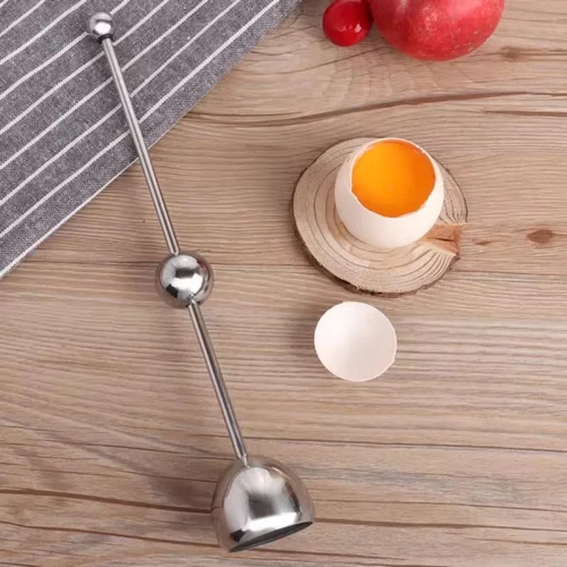 Stainless Steel Egg Topper Cutter Kitchen Tool for Hard Boiled Eggs Shell Remover Precision Eggshell Opener Breakfast Gadget