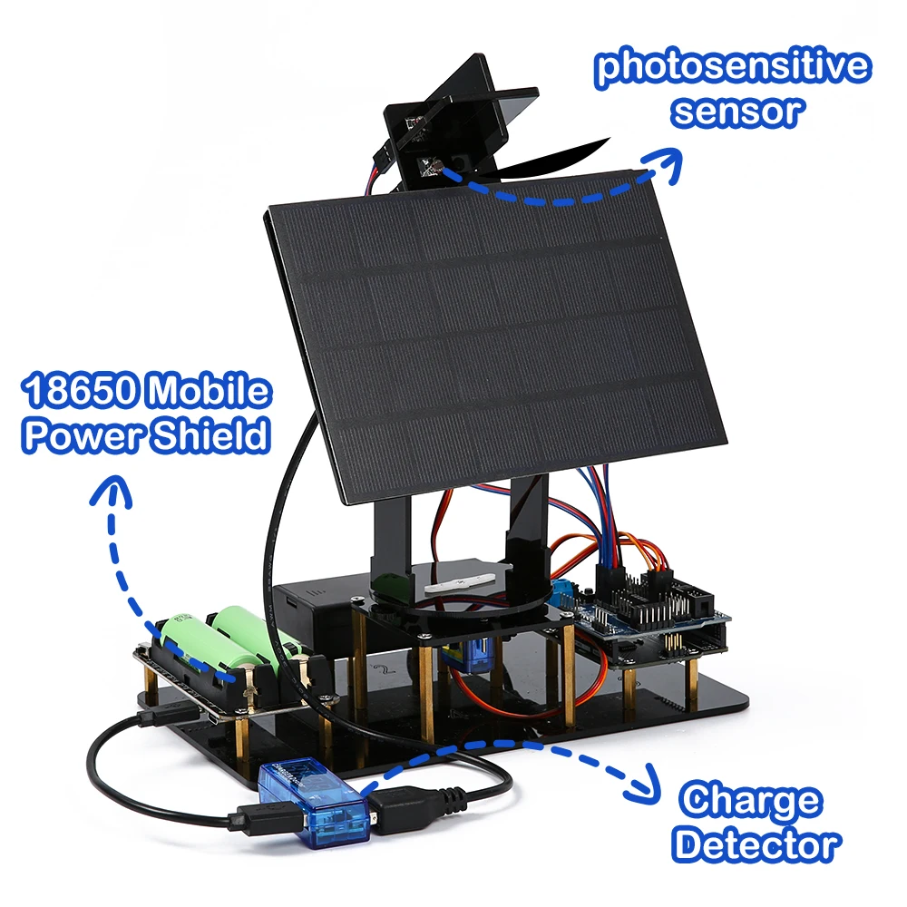 KUONGSHUN 연령 8+ 교육 키트 Arduino STEM용 스마트 태양광 추적기 시스템 추적 스타터 키트