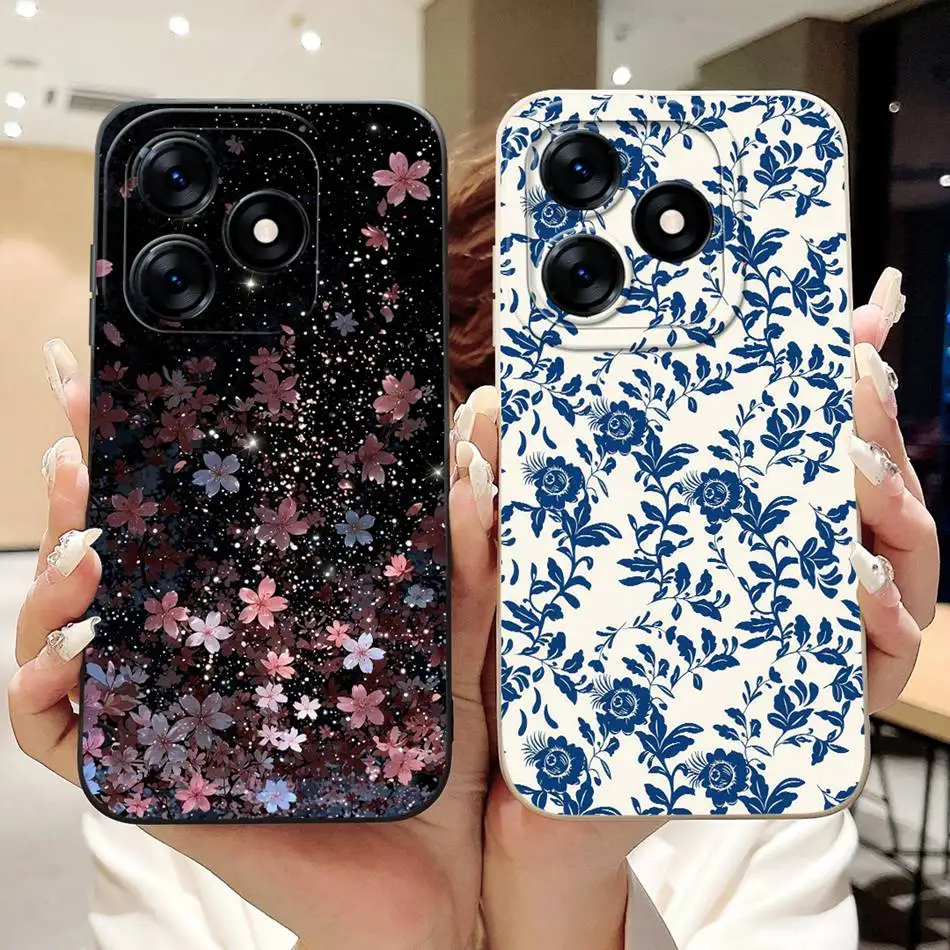 Beautiful Bow Rose Painting Soft Silicone Shockproof Phone Case