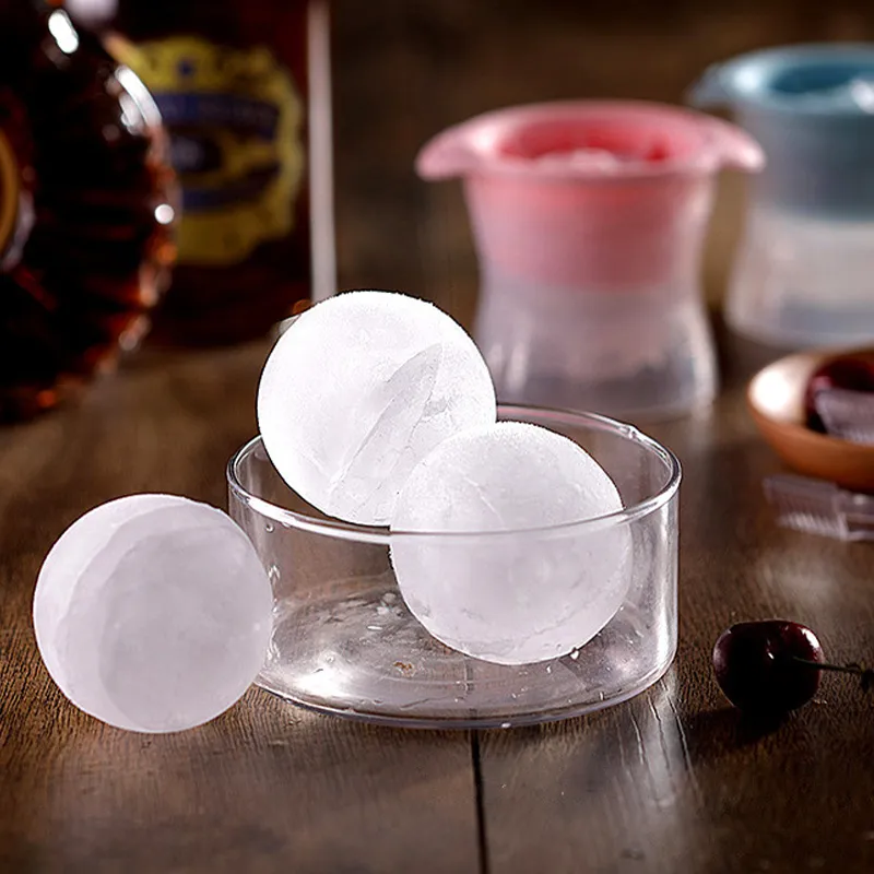 Sphere Ice Molds - 3 Inch Large Ice Balls,Food Grade Silicone Ice Mold,DIY  Ice Grid Spherical Ice Cubes Maker,Ice Box,Make Ice Ball for Whiskey,Scotch