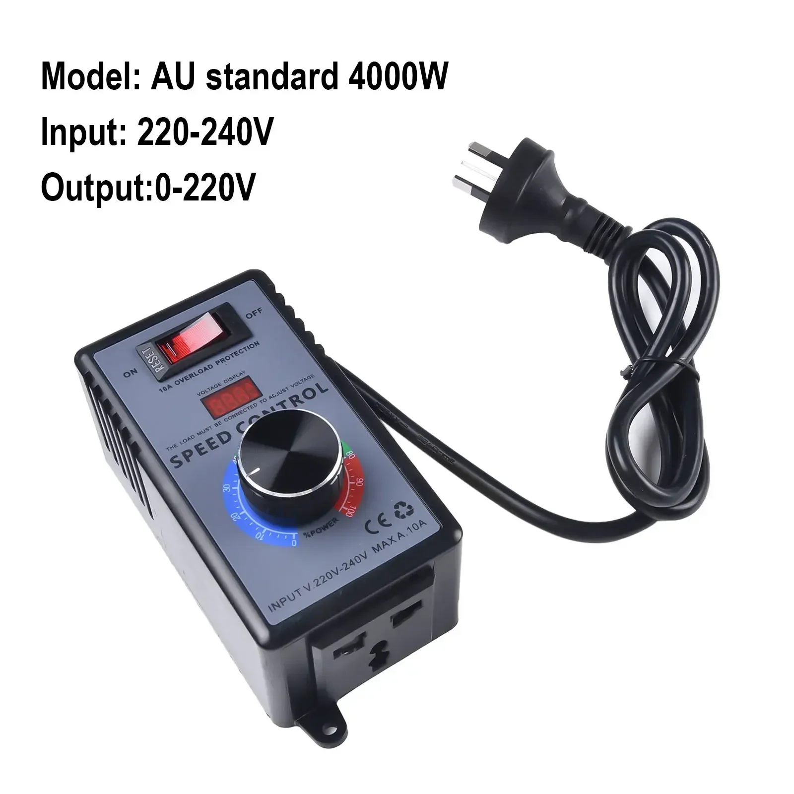 AC Motor Speed Controller Angle Grinder Governor Speed Controller Switch Hand Drill Polishing Fan Stepless LED Display 110V 220V