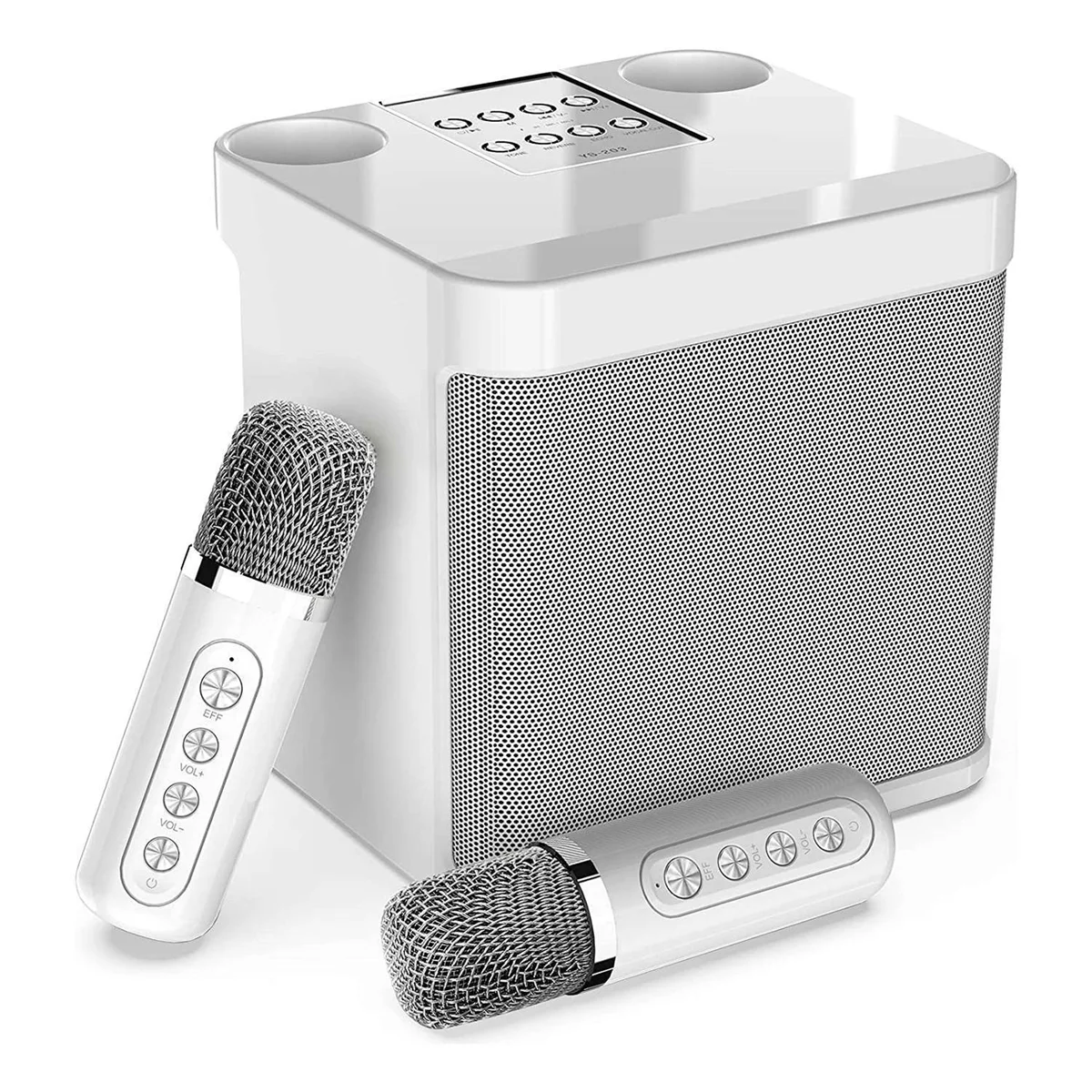 

Portable Karaoke Machine with 2 Wireless Microphones, Bluetooth Speaker PA System,Singing Machine for Home Party,Meeting