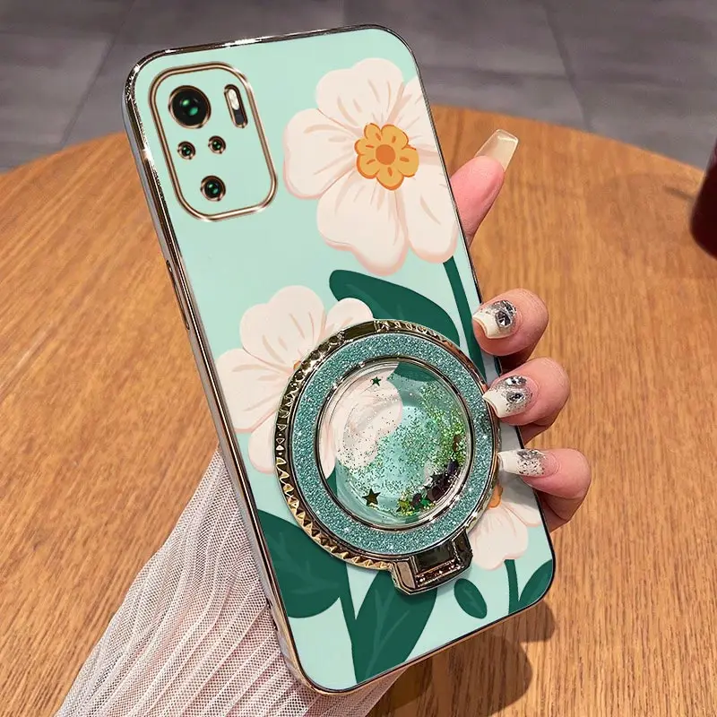 Elegant White Floral Plating Phone Case Cover