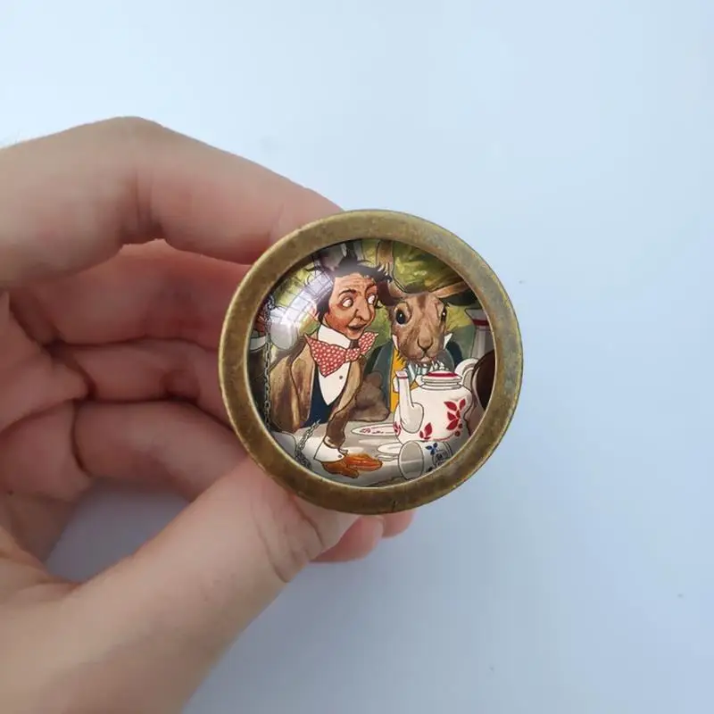 이상한 나라의 앨리스 캐비닛 드레서 손잡이, 유리 카보숑 손잡이, 돔 캐비닛 손잡이, 가구 손잡이