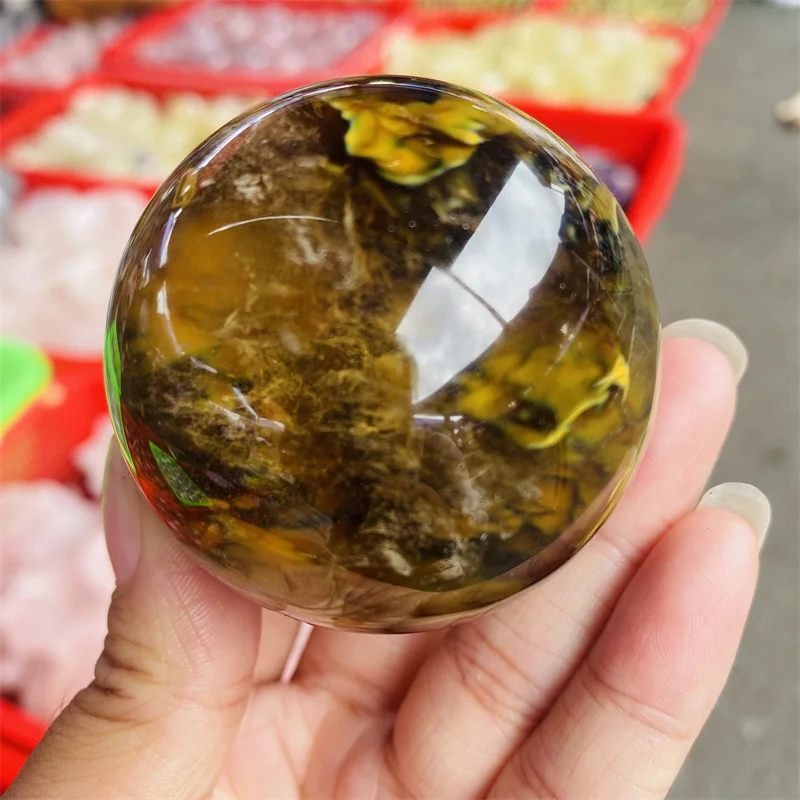 Натуральный редкий желтый тигровый глаз, плавильный камень, энергосберегающий кварцевый хрустальный шар, украшение для дома и офиса, натуральная резка, полировка r