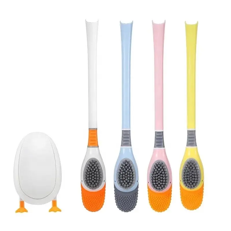 Diving Duck Toilet Brush Toilet Hole Free Wall Hanging Soft Wool Decontamination Silica Gel Cleaning Toilet Brush Silicone Home