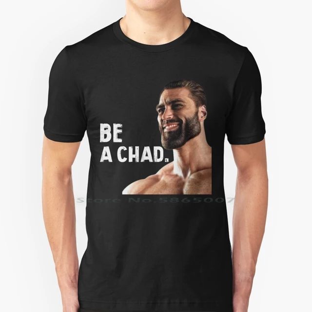 GIGA CHAD Meme Shirt Masculin YES Shirt Sharp Jaw Tight Abs 