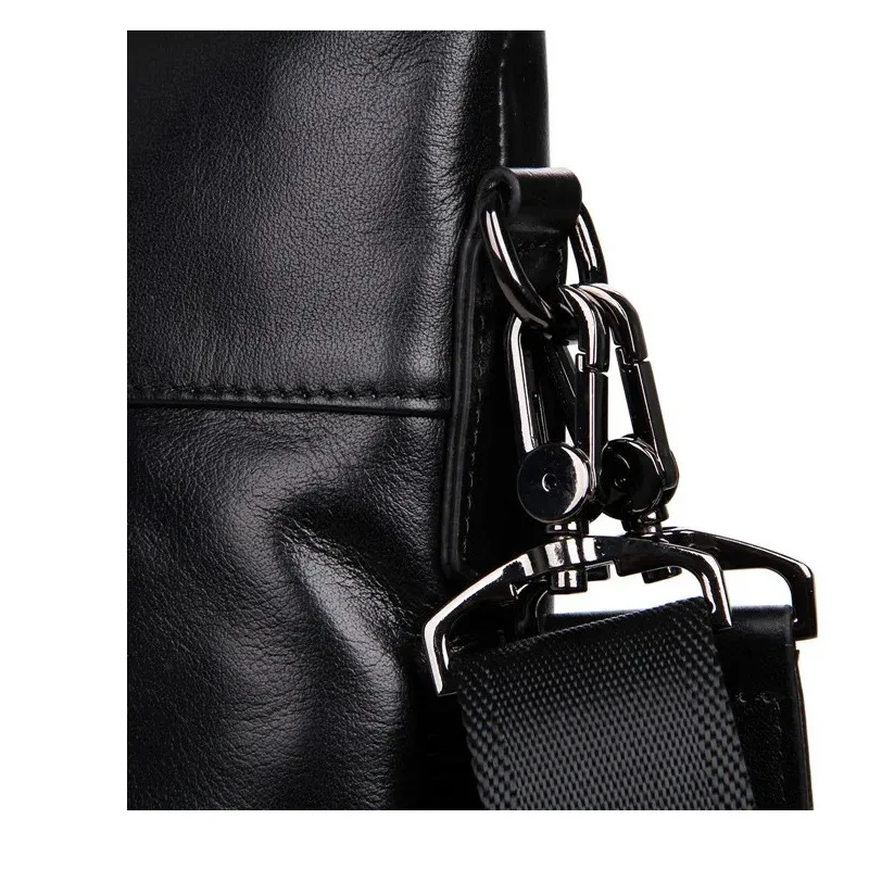 Genuine Leather Men's Briefcase 14 Inch Laptop Bag Business Large Capacity Shoulder Crossbody Bag