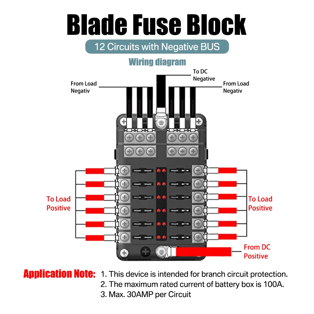 6/12 Way Blade Fuse 12-24V Car Boat Fuse Box Holder With Plastic Cover For Power Panel Board Camper RV Accessorie