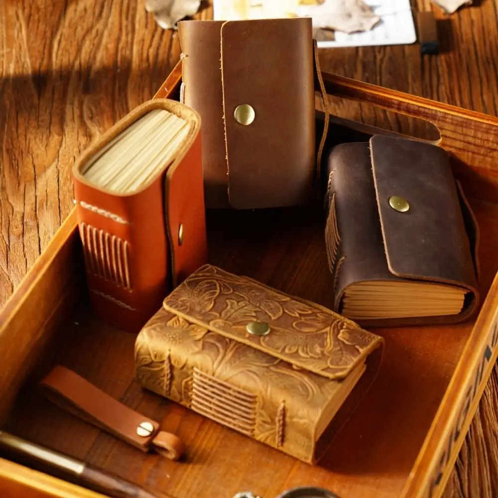 Handmade Cowhide Cover Sketchbook Vintage Writing DIY Diary Notebook Leather Traveler Notebook Graffiti
