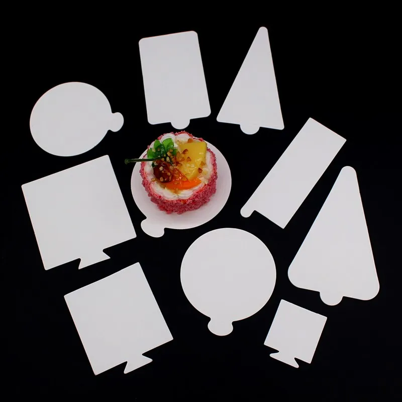 100pcs/Set Mousse Cake Cardboard Mini Cake Boards Cupcake Dessert Tray Gold Silver Paper Base Pastry Decorative Kit Party