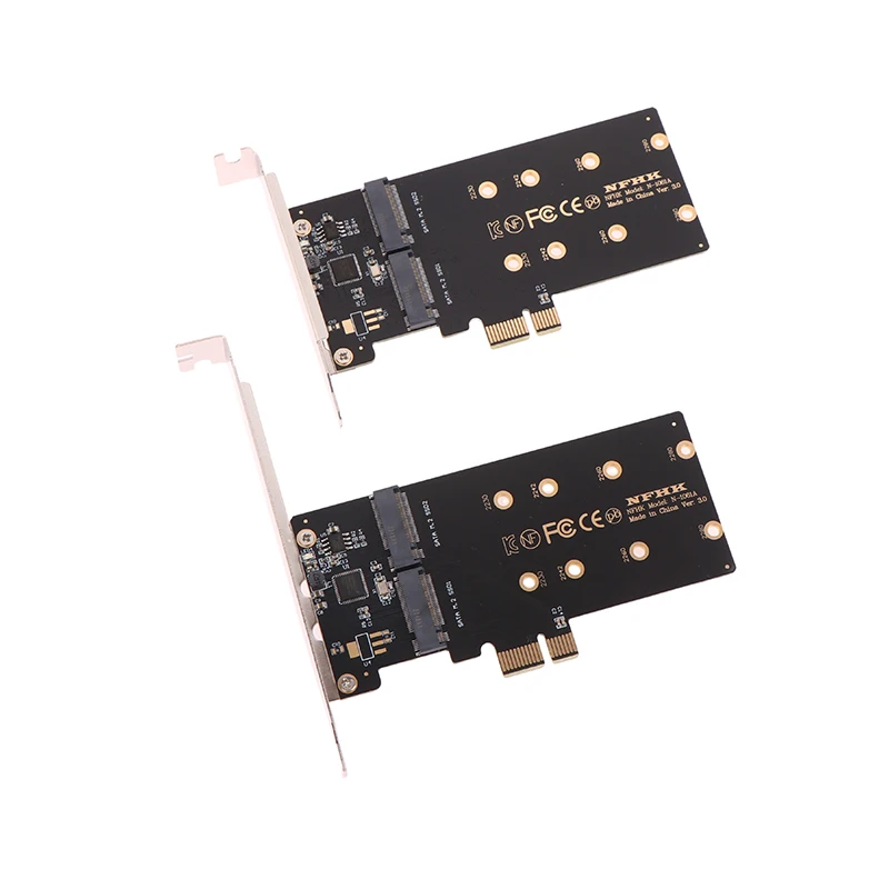 

ASM1061 Chip PCIe X1 To 2 Ports SATA M.2 NGFF SSD Transfer Card Adapter