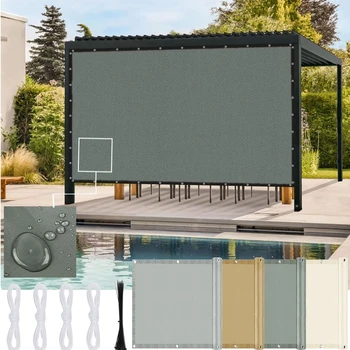 5/4/3/2m Tenda Da Sole Impermeabile Netto Anti-UV Rifugio Da Pioggia Baldacchino Da Giardino Esterno Patio Piscina Cortile Ombra Vela Tenda Da Campeggio Accessorie 1