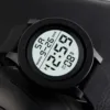 2024 New Mens Led Digital Display Watch Date Sport Women Outdoor Electronic Black Frosted Dial Silicone Strap Watch 4