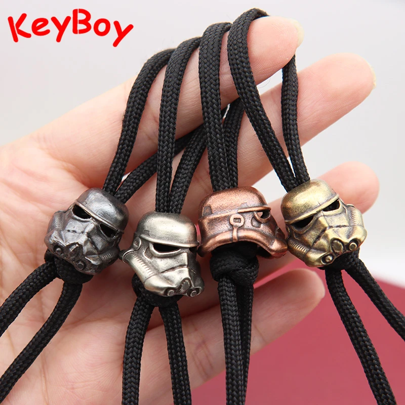 Stormtrooper Soldato Casco Coltello Perline Ottone Edc Outdoor Multi Tools Accessori Paracord Fai Da Te Portachiavi Cordino Pendenti Charms