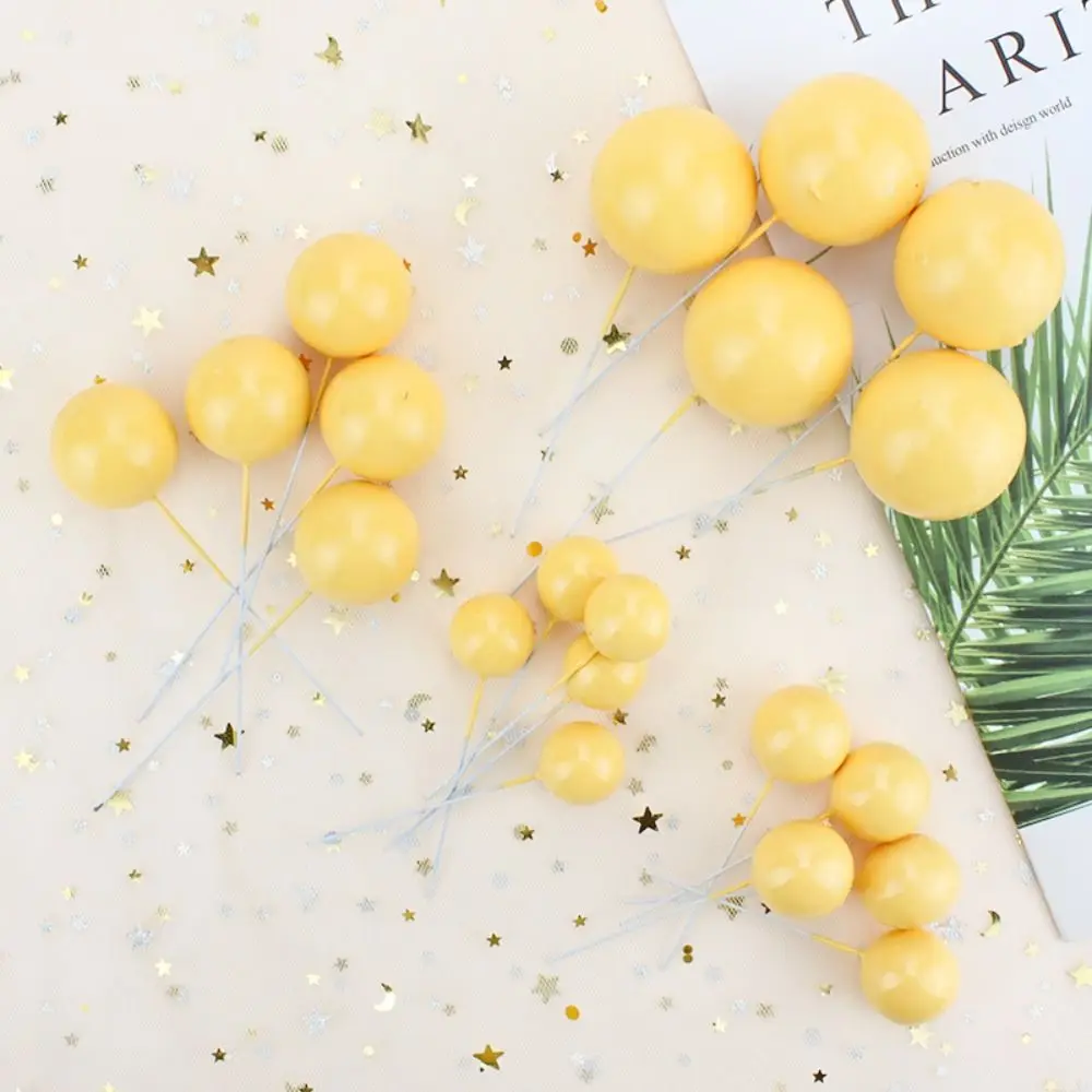 Description Picture 6 of itemReusable Colorful Round Ball Plug-In Plastic Pink Blue Yellow White Birthday Cake Decoration Plugin Event & Party Cake Decor