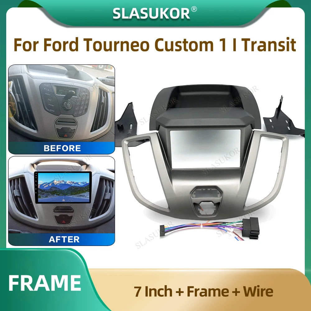 7 Pollici Per Ford Tourneo Custom Transit 2012-2021 Autoradio Fascia Pannello Android Wire Sleeve Frame Cruscotto Accessori Originali