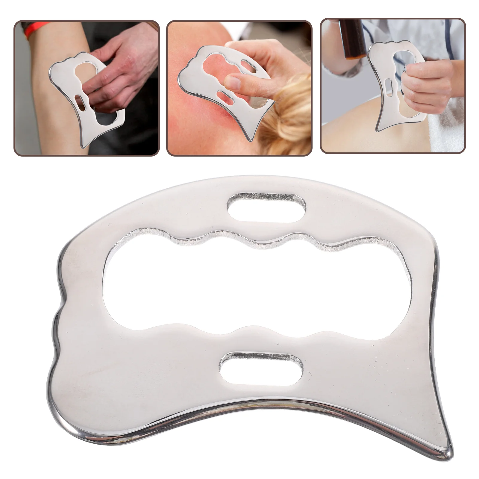 Stainless Steel Gua Sha Massage Scraping Portable Massager Muscle Relaxing Scraper Handheld Scraping Board Spa Board Portable