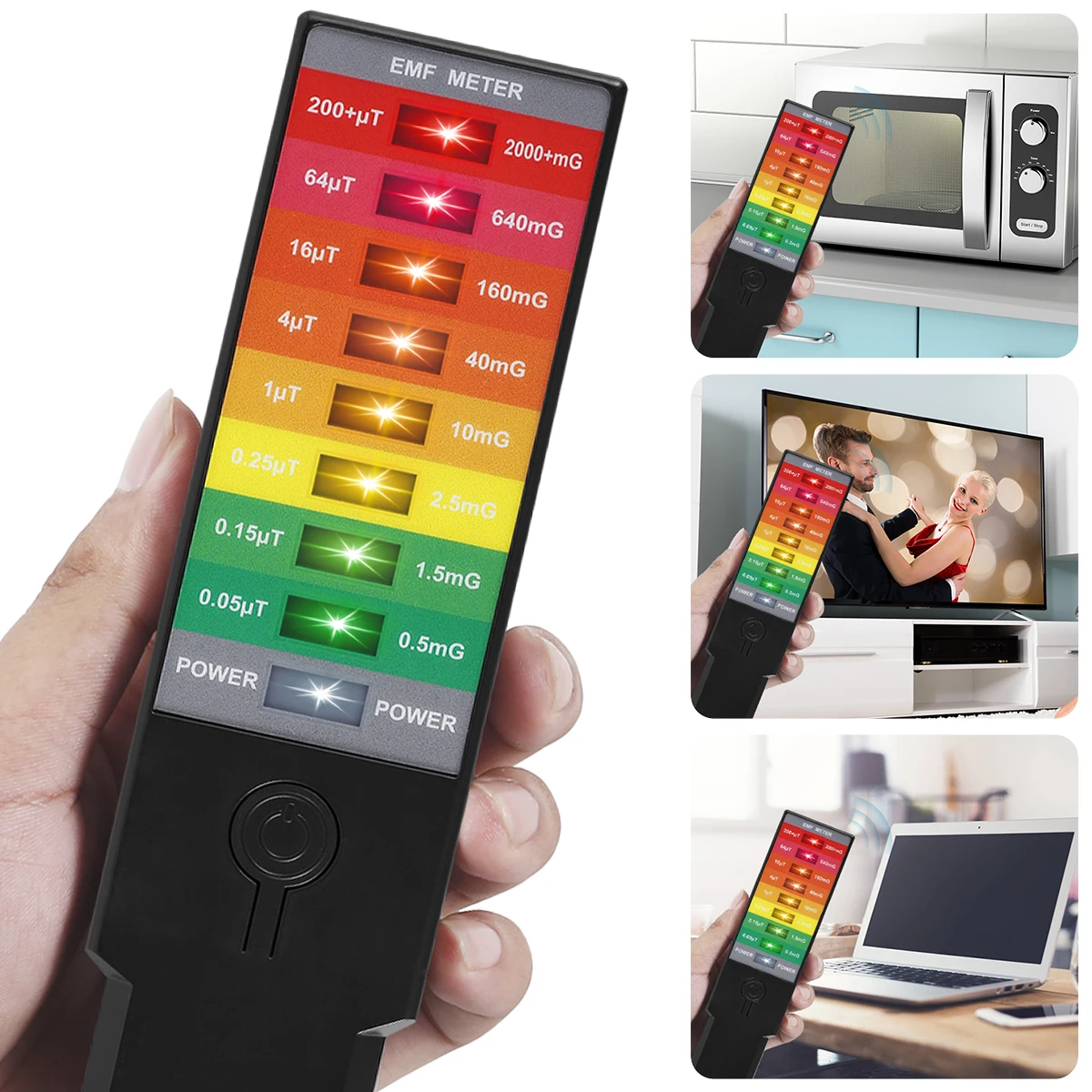 9 LED Portable EMF Magnetic Field Monitor Gauss Meter Latest Electromagnetic Field EMF Gauss Meter Radiation Dosimeter Detector radiation detector emf meter tester